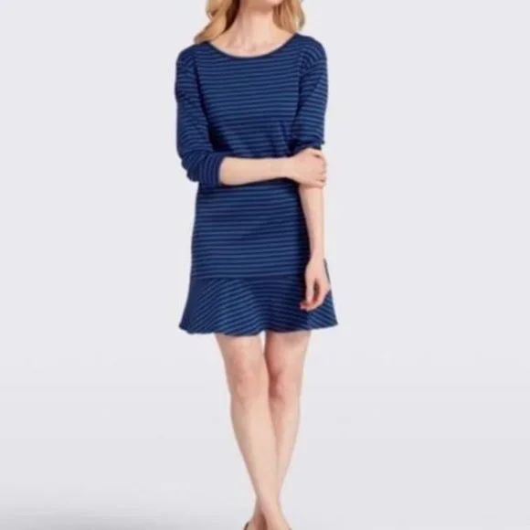 Draper James | Dresses | Draper James Blue Striped Ruffle Hem Mini Dress |  Poshmark